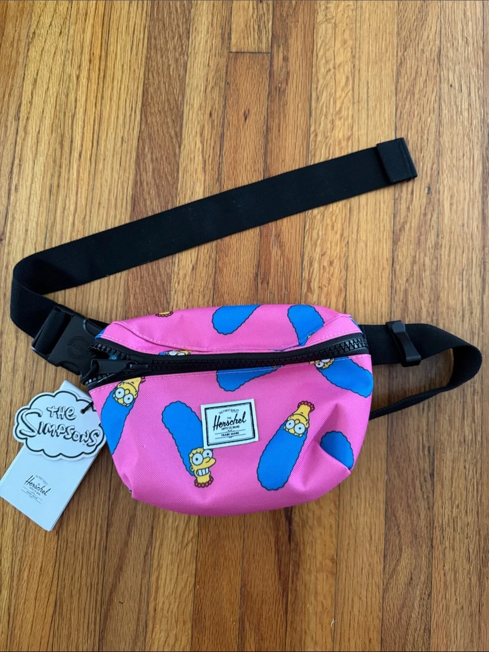 Herschel Supply Company Kids Pink Marge Simpson Waist Pack with Blue Print